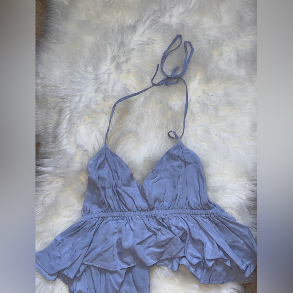 Shein top, size M, baby blue color